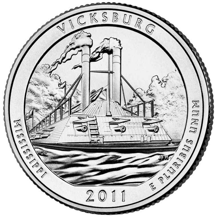 2011 #09 Philadelphia Mississippi Vicksburg America the Beautiful Quarter Roll Uncirculated