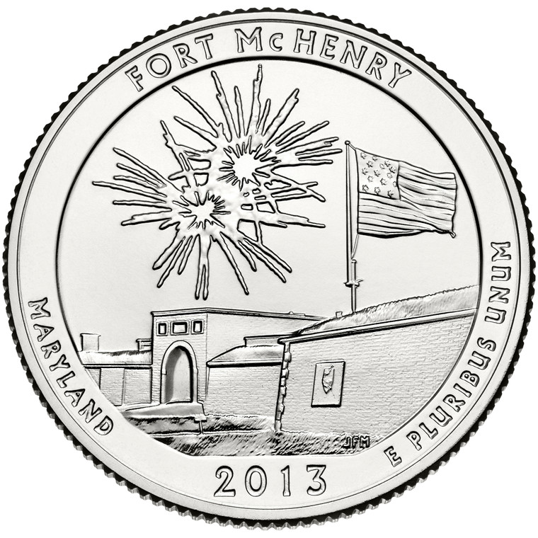 2013 #19 Philadelphia Maryland Fort McHenry America the Beautiful Quarter Roll Uncirculated