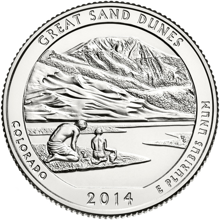 2014 #24 Philadelphia Colorado Great Sand Dunes America the Beautiful Quarter Roll Uncirculated