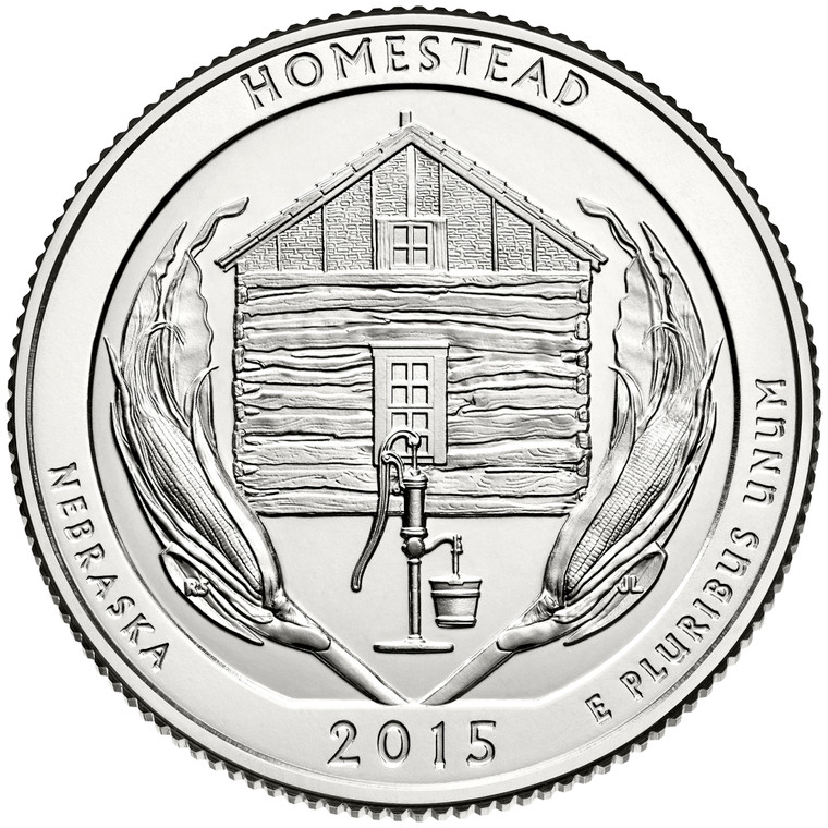 2015 #26 Philadelphia Nebraska Homestead America the Beautiful Quarter Roll Uncirculated