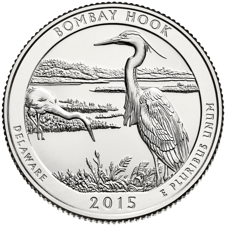 2015 #29 Philadelphia Delaware Bombay Hook Wildlife America the Beautiful Quarter Roll Uncirculated