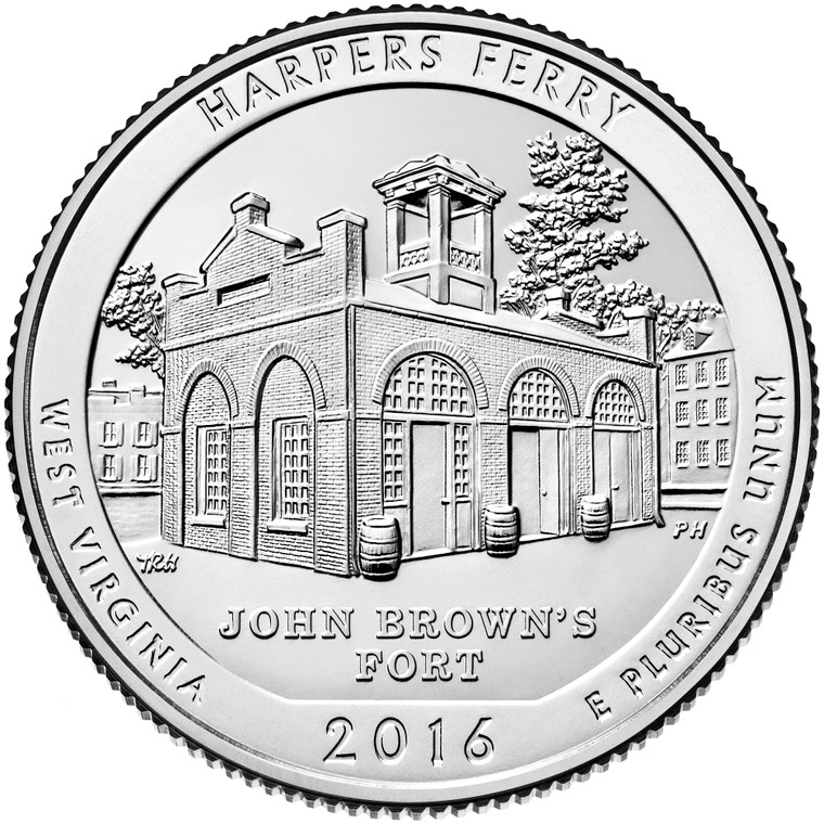 2016 #33 Denver West Virginia Harpers Ferry America the Beautiful Quarter Roll Uncirculated