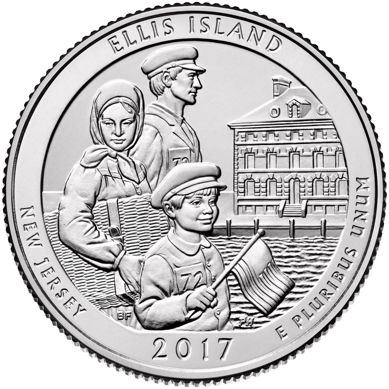 2017 #39 Denver New Jersey Ellis Island America the Beautiful Quarter Roll Uncirculated