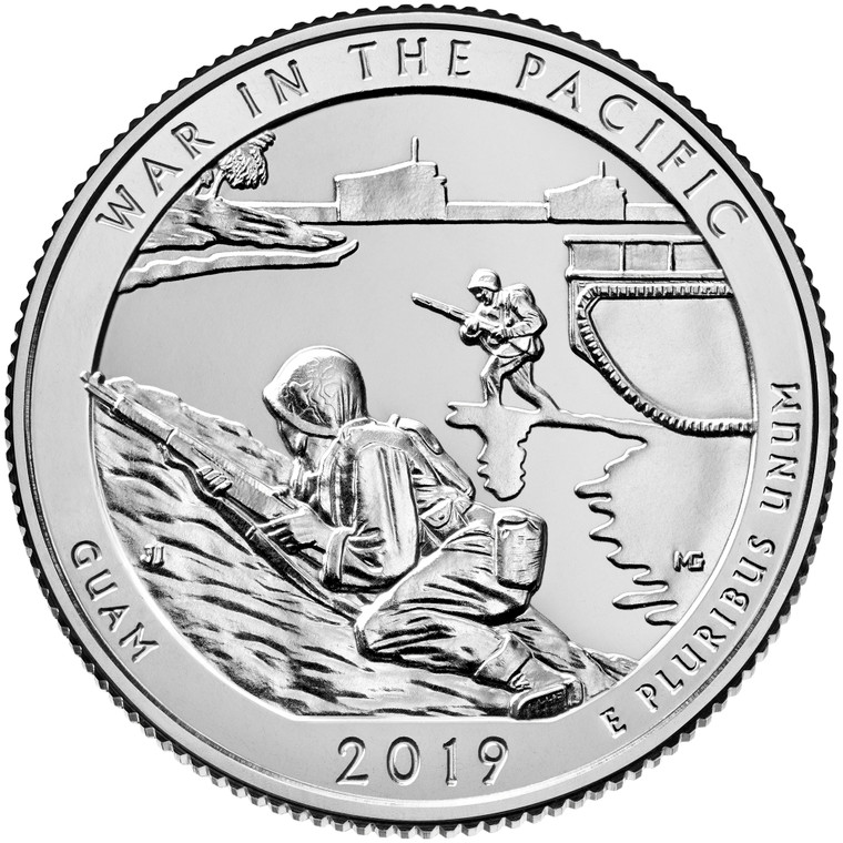 2019 #48 Philadelphia Guam War in the Pacific America the Beautiful Quarter Roll Uncirculated