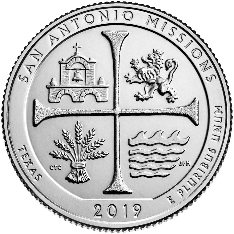 2019 #49 Denver Texas San Antonio Missions America the Beautiful Quarter Roll Uncirculated