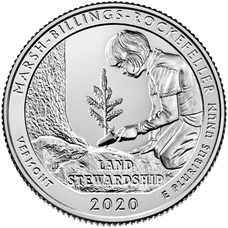 2020 #54 West Point Vermont Marsh Billings America the Beautiful Quarter Uncirculated Coin