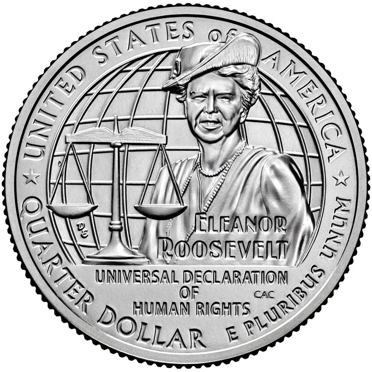 2023 #8 San Francisco Eleanor Roosevelt American Women Quarter Roll Uncirculated