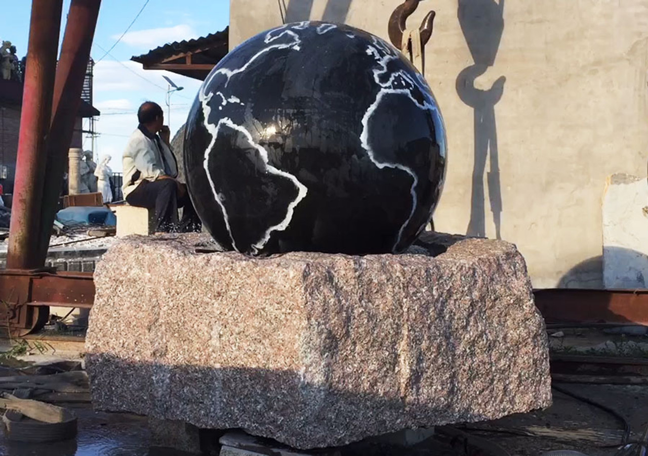 Granite and Marble Spinning Globe Water Fountains