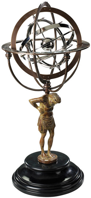Große Armillarsphäre Edelholz Messing bronziert Barocke Weltmaschine 