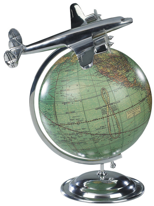 Vintage Globe with Airplane