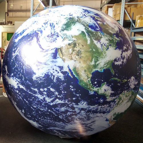 7 Foot Diameter Giant Inflatable Globe - Satellite Imagery with Clouds