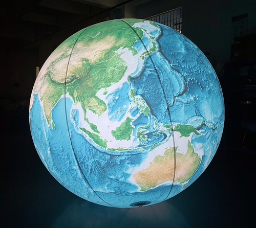 Illuminated World Globe Inflatable - 10-Feet in Diameter