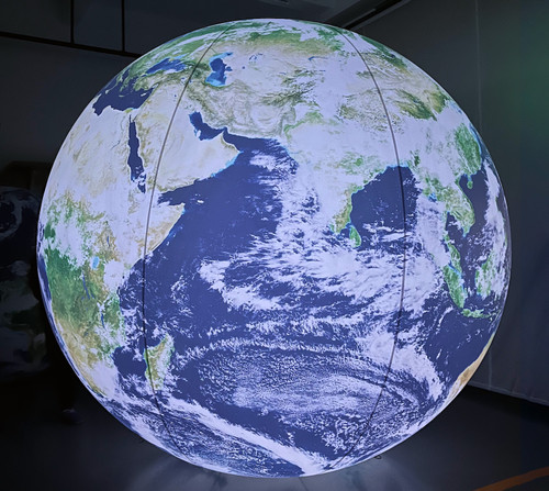 7' LED Illuminated Inflatable Globe Satellite Image with Clouds