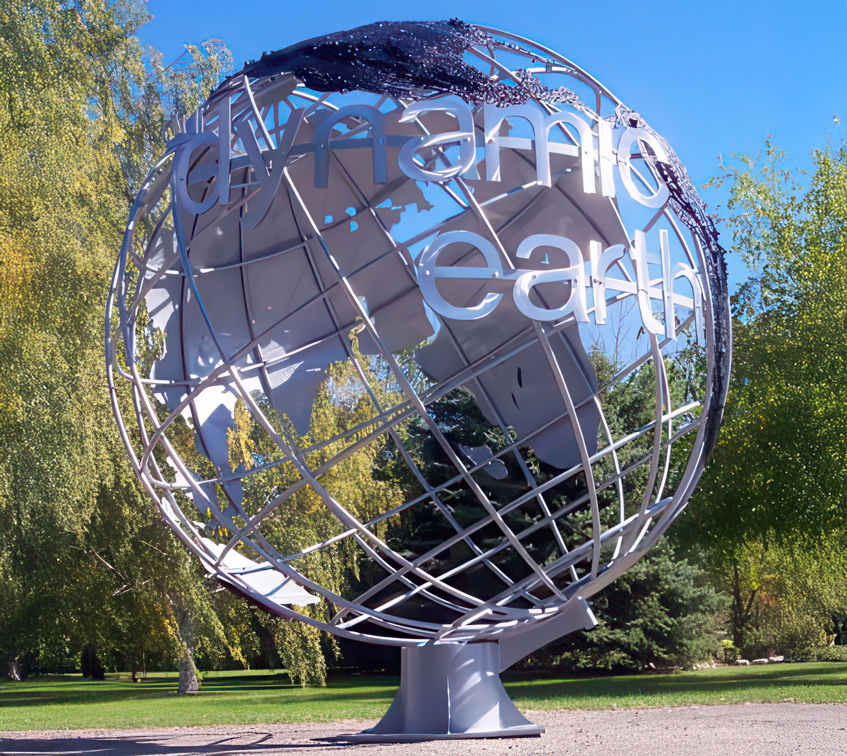 Custom Giant Steel World Globes - Unique Metal Finishes