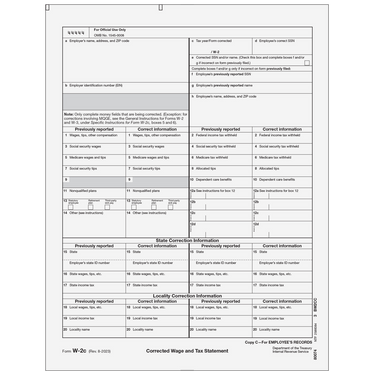 W-2c Tax Forms