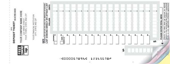 Booked Deposit Tickets - Easy Scan Format - 1 Part Booked Deposit Tickets - Easy Scan Format - 1 Part