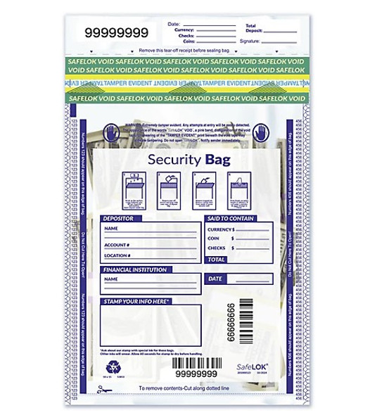 10 x 15" Single Pocket Deposit Bag, Clear 10 x 15" Single Pocket Deposit Bag, Clear