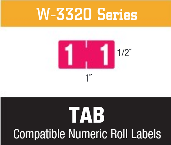 W-3320 Series, TAB, Compatible Numeric Roll Labels W-3320 Series, TAB, Compatible Numeric Roll Labels
