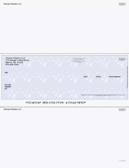 Marble Printed Business Checks In Middle -Blue Marble Printed Business Checks In Middle -Blue