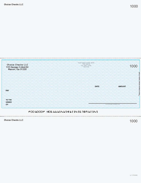 Herringbone Printed Business Checks in Middle-Better Security - Blue Herringbone Printed Business Checks in Middle-Better Security - Blue