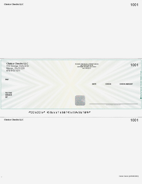 Prismatic Star With Hologram Printed Business Check in Middle- Best Security
