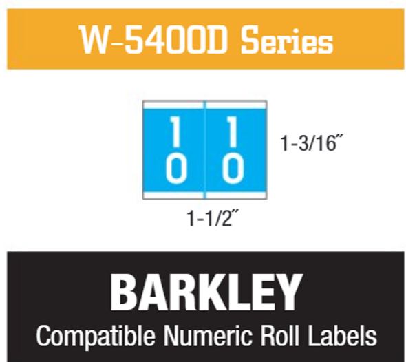 BARKLEY Compatible Numeric Roll Labels W-5400D Series BARKLEY Compatible Numeric Roll Labels W-5400D Series