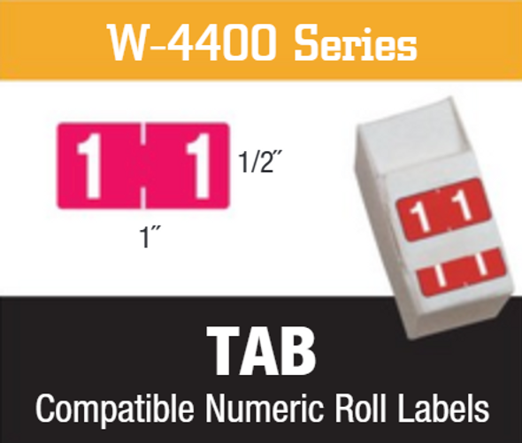 TAB Compatible Numeric Roll Labels TAB Compatible Numeric Roll Labels