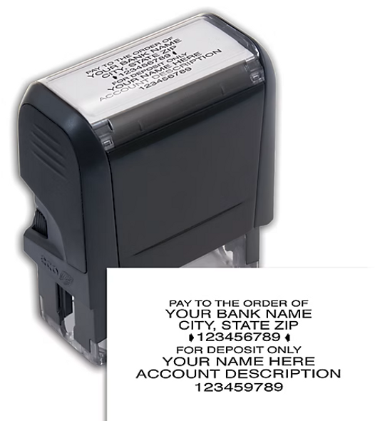 Self-Inking Endorsement Stamp - Widely Accepted Layout Self-Inking Endorsement Stamp - Widely Accepted Layout