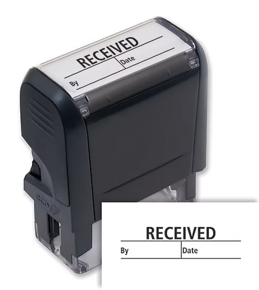 Received Stamp With By and Date Boxes - Self-Inking Received Stamp With By and Date Boxes - Self-Inking