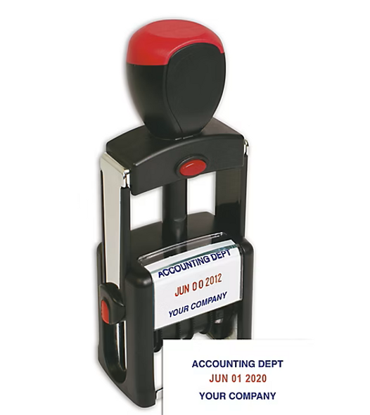 Self-Inking Metal Date Stamp - Two Color Self-Inking Metal Date Stamp - Two Color