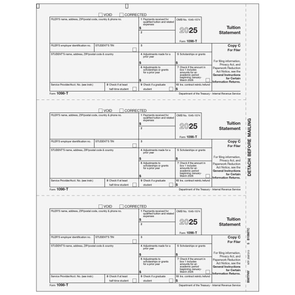 Form 1098-T Tuition Statement - Copy C Filer Form 1098-T Tuition Statement - Copy C Filer