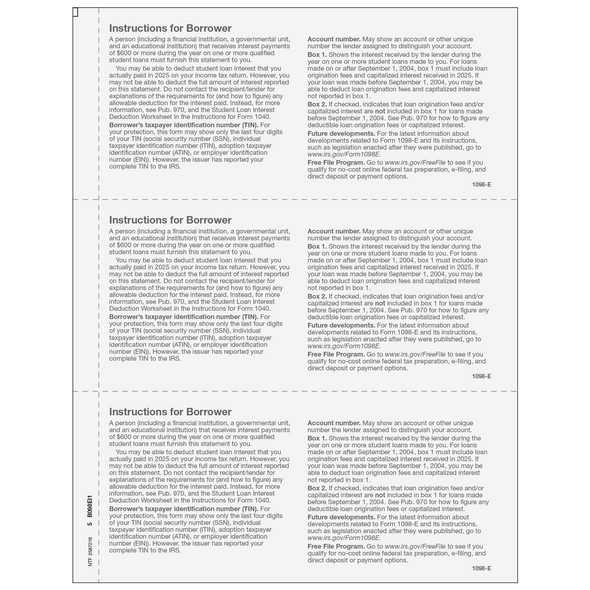 Form 1098-E Student Loan Interest Statement Borrower Copy B Form 1098-E Student Loan Interest Statement Borrower Copy B
