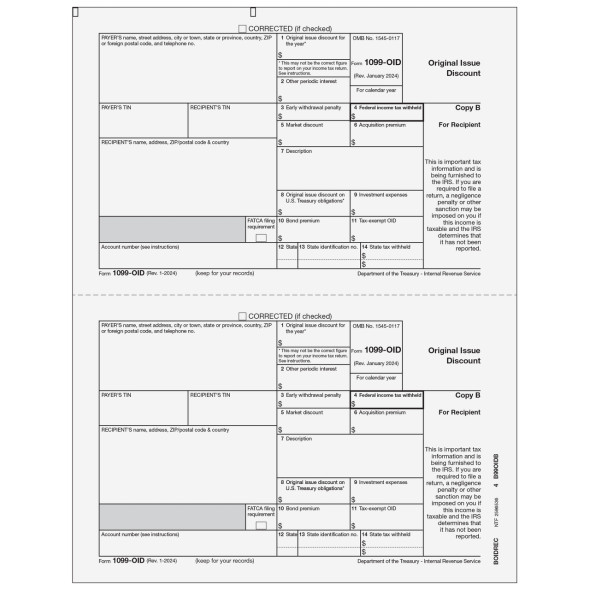 Form 1099-OID Original Issue Discount - Copy B Recipient Form 1099-OID Original Issue Discount - Copy B Recipient