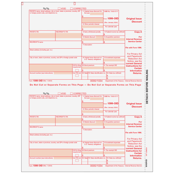 Form 1099-OID Original Issue Discount - Copy A Federal Form 1099-OID Original Issue Discount - Copy A Federal