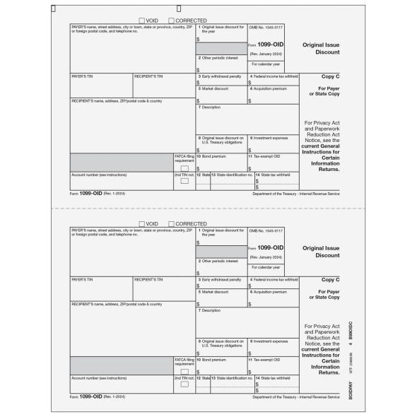 Form 1099-OID Original Issue Discount - Copy C Payer Form 1099-OID Original Issue Discount - Copy C Payer