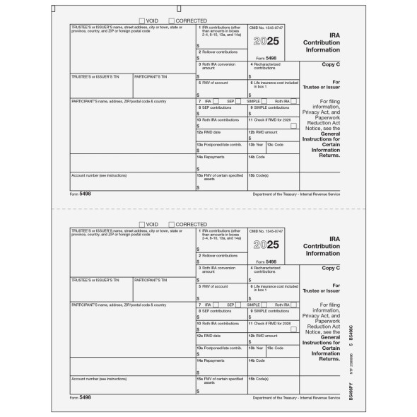 Form 5498 IRA Contribution Information Copy C Trustee/Issuer Form 5498 IRA Contribution Information Copy C Trustee/Issuer