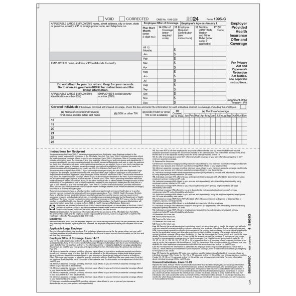Form 1095-C - Half Page (Recipient Copy) Form 1095-C - Half Page (Recipient Copy)