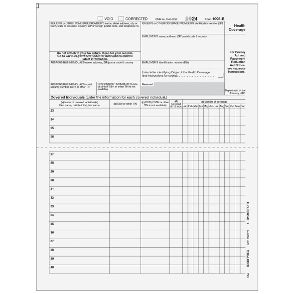 Form 1095-B - Full Page (Recipient Copy) Form 1095-B - Full Page (Recipient Copy)