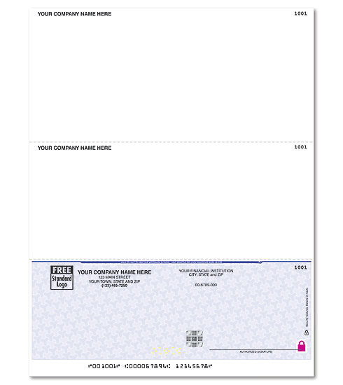 Copy of High Security Imprinted Business Check on Bottom