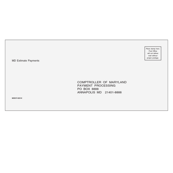 Maryland Estimate Envelope
