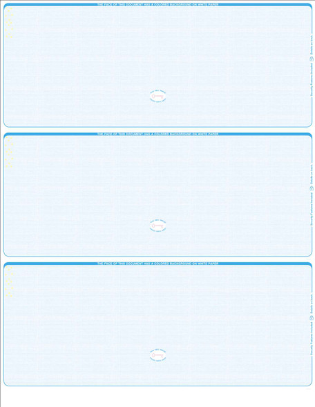Linen Blank Business Checks 3 on a page-Teal Linen Blank Business Checks 3 on a page-Teal