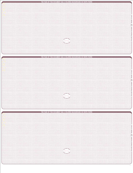 Linen Blank Business Checks 3 on a page- Burgundy Linen Blank Business Checks 3 on a page- Burgundy