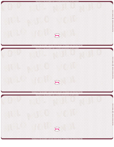 Scallop Void Blank Business Check 3up on a page