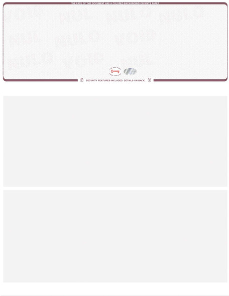 Scallop Blank Business Checks on Top with Hologram