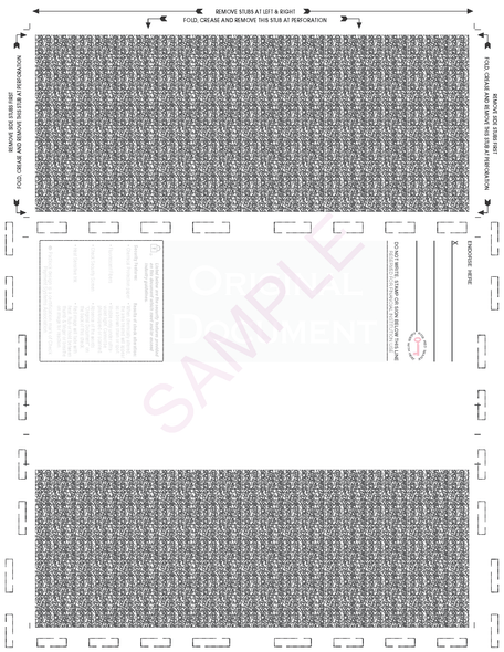 8-1/2" x 11" Z-Fold Check, Void Pantograph, Blue 281 28# - 500 Qty 8-1/2" x 11" Z-Fold Check, Void Pantograph, Blue 281 28# - 500 Qty