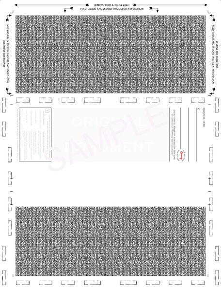 8-1/2" x 11" Z-Fold Check, Stock, Blank with backer 28# - 500 Qty 8-1/2" x 11" Z-Fold Check, Stock, Blank with backer 28# - 500 Qty