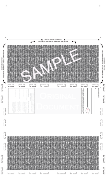 Check, Blank, with backer, Two Blockouts, Extra Voucher 28#, 8-1/2" x 14" ZX-Fold Check, Blank, with backer, Two Blockouts, Extra Voucher 28#, 8-1/2" x 14" ZX-Fold