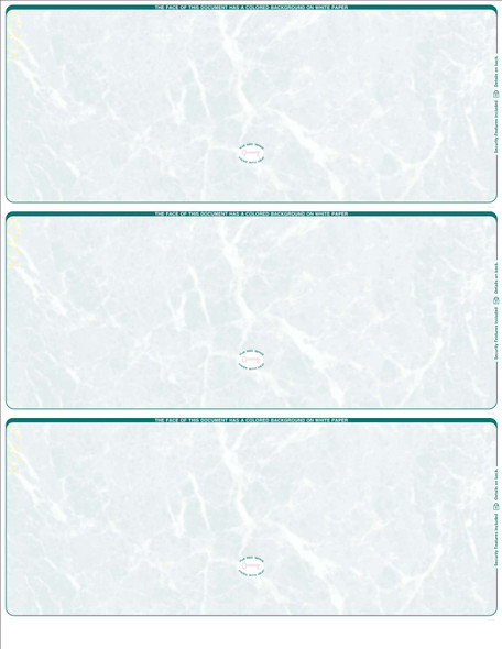 Marble Blank Business Checks 3 up - 3 Colors Available