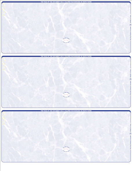 Marble Blank Business Checks 3 up - 3 Colors Available