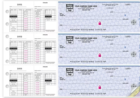 3-On-A-Page Payroll Checks, Double Side-Tear Vouchers -1 Part
